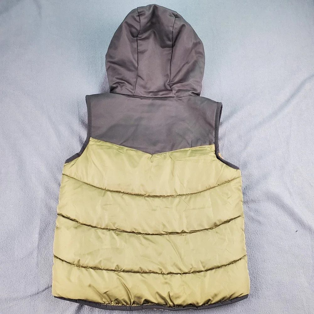 Bass Pro Shops Youth Unisex Vest Burnt Olive Hooded Sherpa Lined Size M